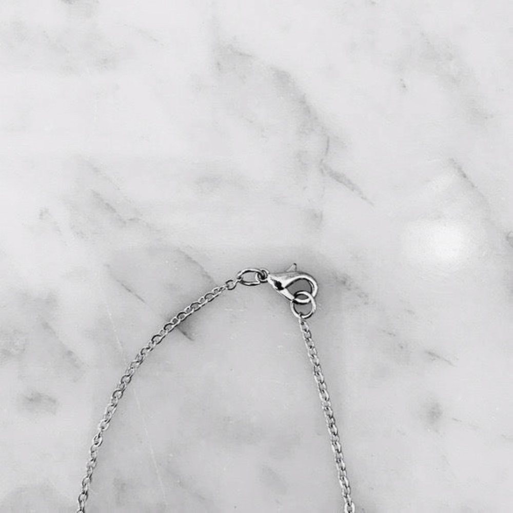 Cancer Ribbon CZ Rhinestone Necklace - Picture 4 of 4